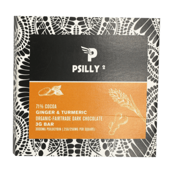 Psilly - Dark Chocolate Bar - Ginger & Turmeric | Mushroom Dispensary Canada